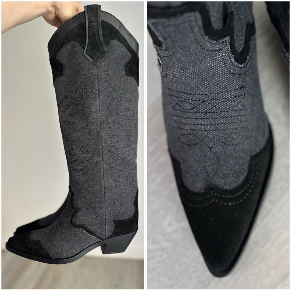 ZARA EMBROIDERED HEELED COWBOY BOOTS
BLACK - Picture 3 of 7